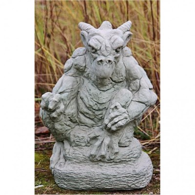 Gargoyle su Trono Figura Pietra H 47 Gargoyle su Trono Figura Pietra H 47