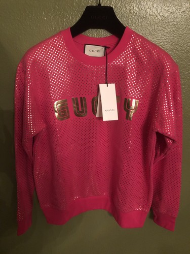 NEW Gucci "Guccy" Hot Pink SEGA® Print Gold Stars Sweatshirt $1300+Tax - 第 2/9 張圖片