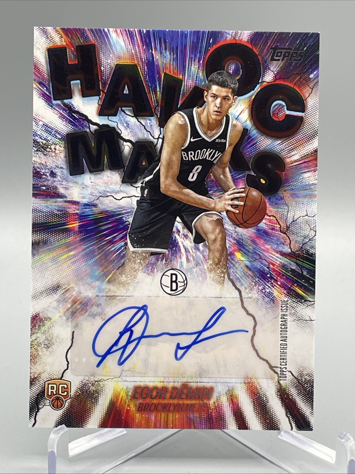 2025-26 Topps Basketball Egor Demin RC Havoc Marks Auto #HM-ED Brooklyn Nets