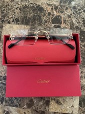 Cartier CT00560 Rimless Rectangular Eyeglass Frames Gold Metal 55-18-142