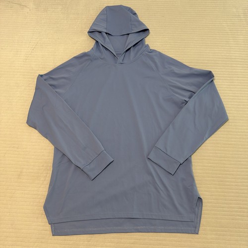 Fioboc Hoodie Mens Large Blue Nylon Spandex Performance Lightweight Pullover