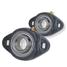 2x 5/8 in 2-Bolt Flange Cast Iron SBFTD202-10 Mounted Bearing SB202-10G+FTD203