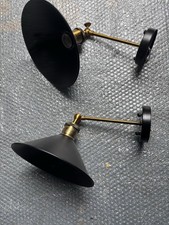 Set Of 2 Black And Gold Adjusting Bedside Lamps