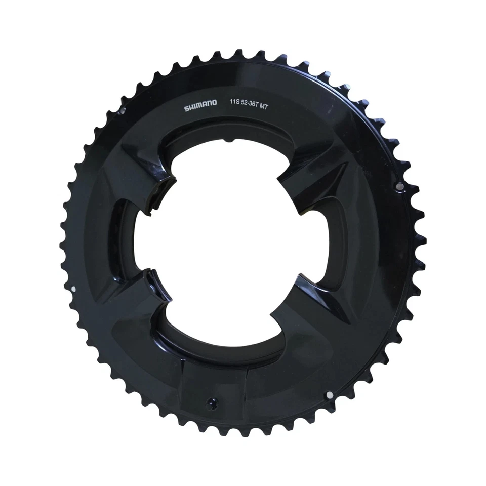 Juego de platos para bicicleta de carretera Shimano 52t 36t 4 pernos 11 velocidades negro ajuste ultegra 105 Foto 2 de 4