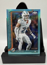 2025 Topps Chrome Football Ashtyn Davis Aqua Refractor /299 Dolphins