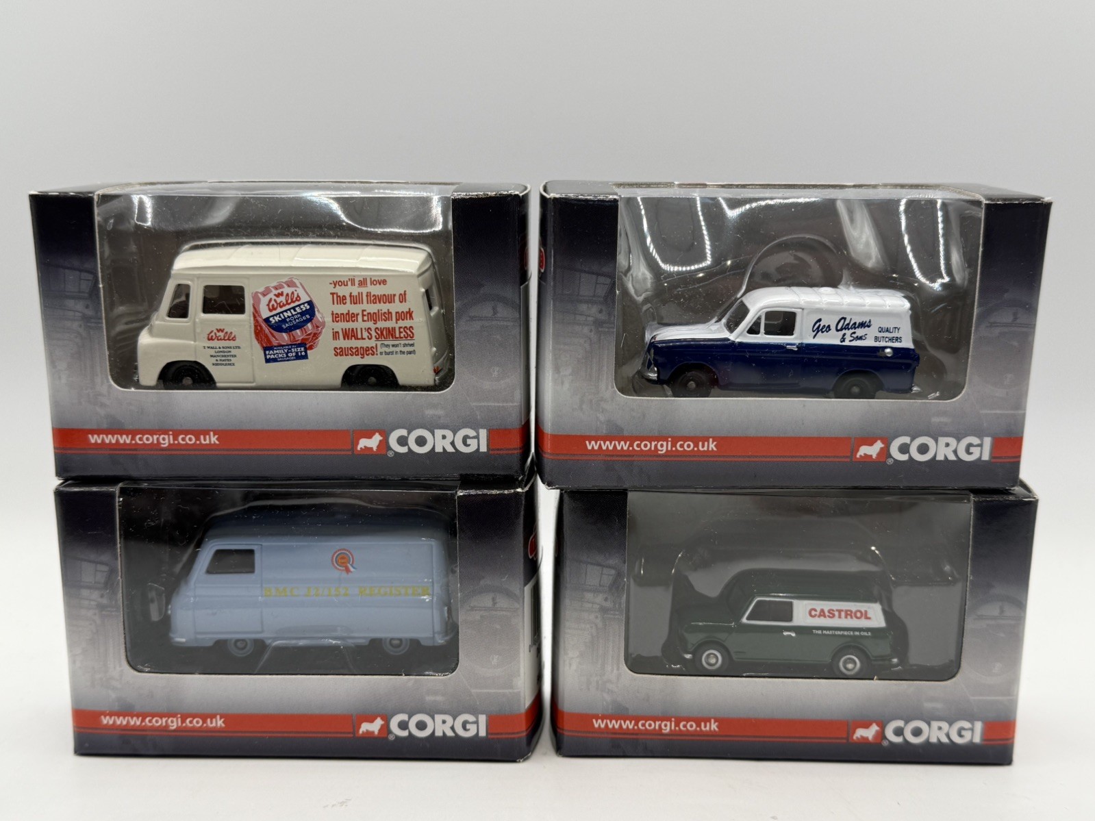 Corgi Trackside vans / cars Joblot X4 1:76 OO Gauge Diecast Model Cars