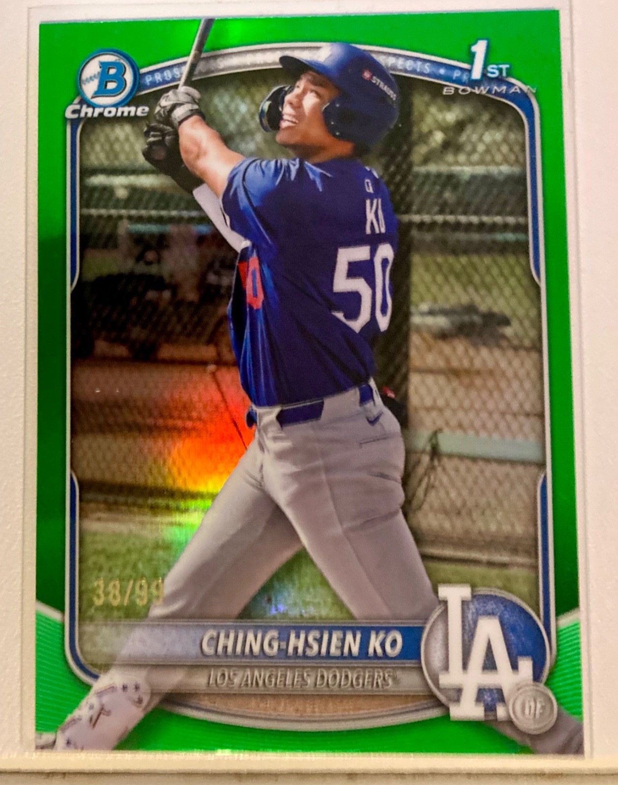 CHING-HSIEN KO 2025 Bowman Chrome True Green Refactor /99 1st Grade It!