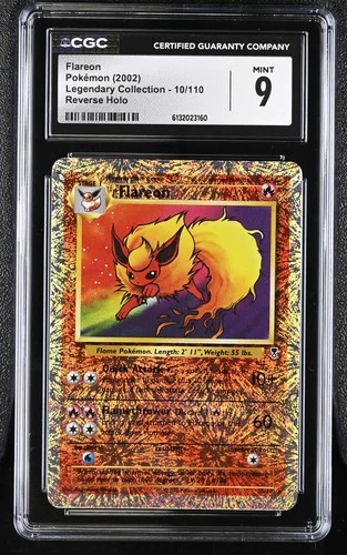 CGC 9 MINT Flareon 10/110 Legendary (collection) Reverse Holo Pokemon Card