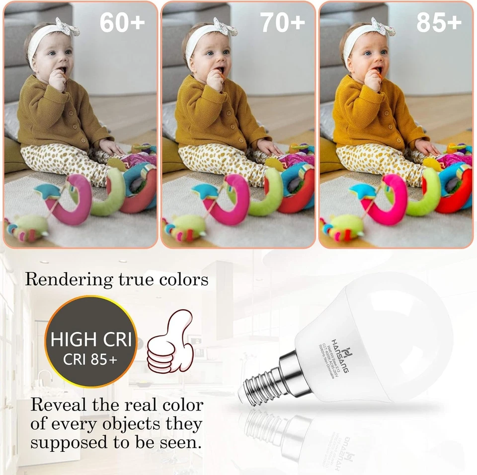 Ceiling Fan Light Bulb E12 LED 6 Count (Pack of 1), Natrual Daylight 4000k  - Image 2 of 4