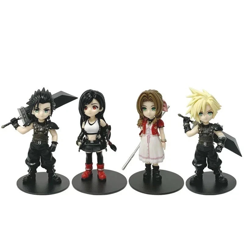 11-12cm Final Fantasy Cloud, Tifa, Aerith & Zack PVC Figure Toy Gift No box 4pcs