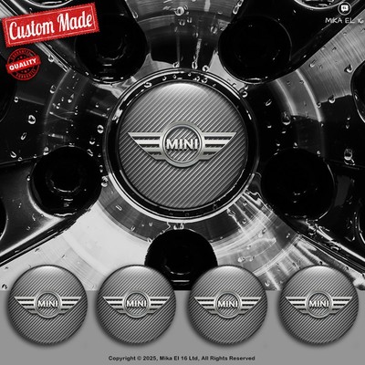 MINI Cooper Decals Set of 4 3D Gel Silicone Center Wheel Caps Stickers