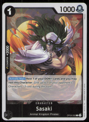 Sasaki One Piece OP08 082 Two Legends Holo Foil Rare Character