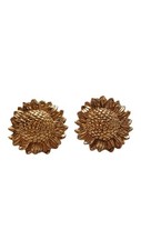 14 Karat Yellow Gold Large Sunflower Earrings 21933