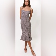 NWT Hutch Selene Tweed Midi Dress Sweetheart Neckline Size 12
