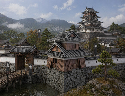 Japanese Samurai Castle Corner Tower 28mm Terrain   Feudal Japan Wargame Scenery