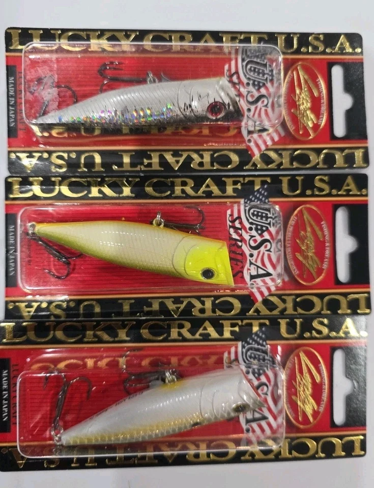 Lote de 3- Señuelos flotantes Lucky Craft G Splash 3" Topwater Poppers .5oz para peces lubina Foto 2 de 4