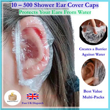 Ear Caps Cover Protector Waterproof Salon Hairdressing Shower Plastic UK