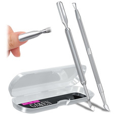 2PCS Metal Silver Cuticle Pusher and Scraper,...
