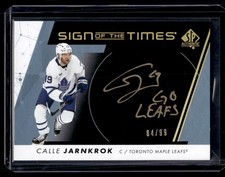 2022-23 Upper Deck SP Authentic Sign of the Times Inscribed Calle Jarnkrok Auto