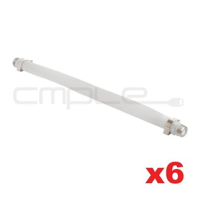 Flat Cord F Type Coaxial Cable Jumper 8'' In Type F TV Antenna Extender 6 PCS