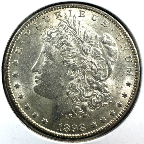 1898 $1 Morgan Silver Dollar, UNC/AU Slider (88714)