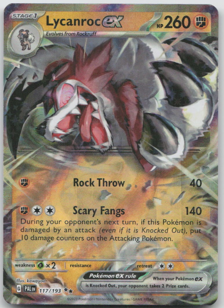 LYCANROC EX 117/193 DOUBLE RARE PALDEA EVOLVED POKEMON HOLO NM/M