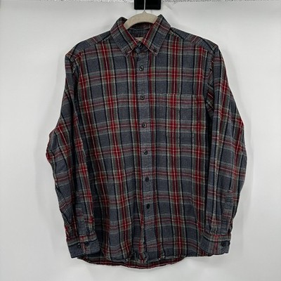 LLBean Men's Flannel Shirt Plaid Button Down Long Sleeve Casual Size S Reg