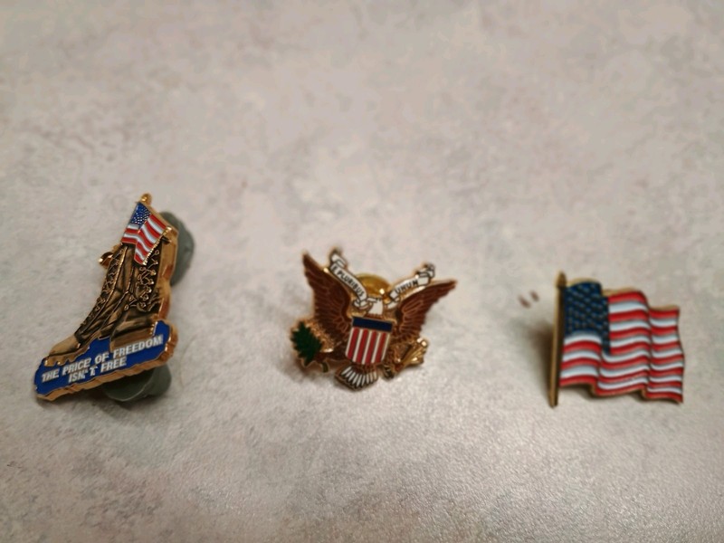 Three Patriotic Collectible Pins