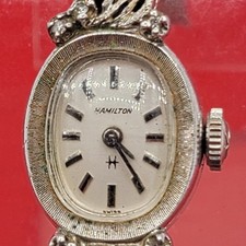 Vintage Ladys Hamilton Manual Diamond 10k R.g.p. Case. 10k G.f. Keisler Band
