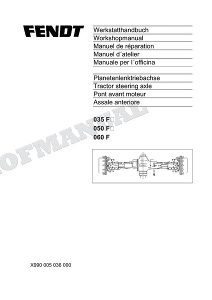 Fendt Planetenlenktriebachse 050 F Favorit 816 818 822 824 Werkstatthandbuch-image