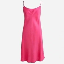 J.Crew Gwen Slip Dress Women 10 Pink Cowl Luxury Chic Cocktail Party Barbiecore