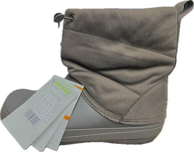 Crocs Crocband Puff Boots Women Size 6 Brown 205858 Casual Comfort Shoes 