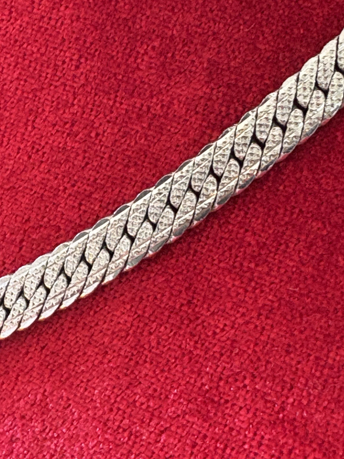 Sterling Silver Etched Pattern Flat Snake Chain N… - image 6