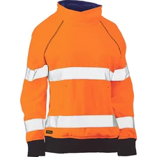 Bisley 323W6818t-Or/L Women's Hi-Vis Pullover Sweatshirt, 2, R, Polyester,