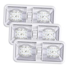 3 Pack RV LED Ceiling Double Dome Light Fixture with ON/OFF Switch Interior