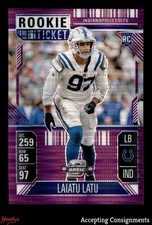2024 Panini Contenders Optic Purple Pulsar #83 Laiatu Latu 12/37 ROOKIE RC COLTS