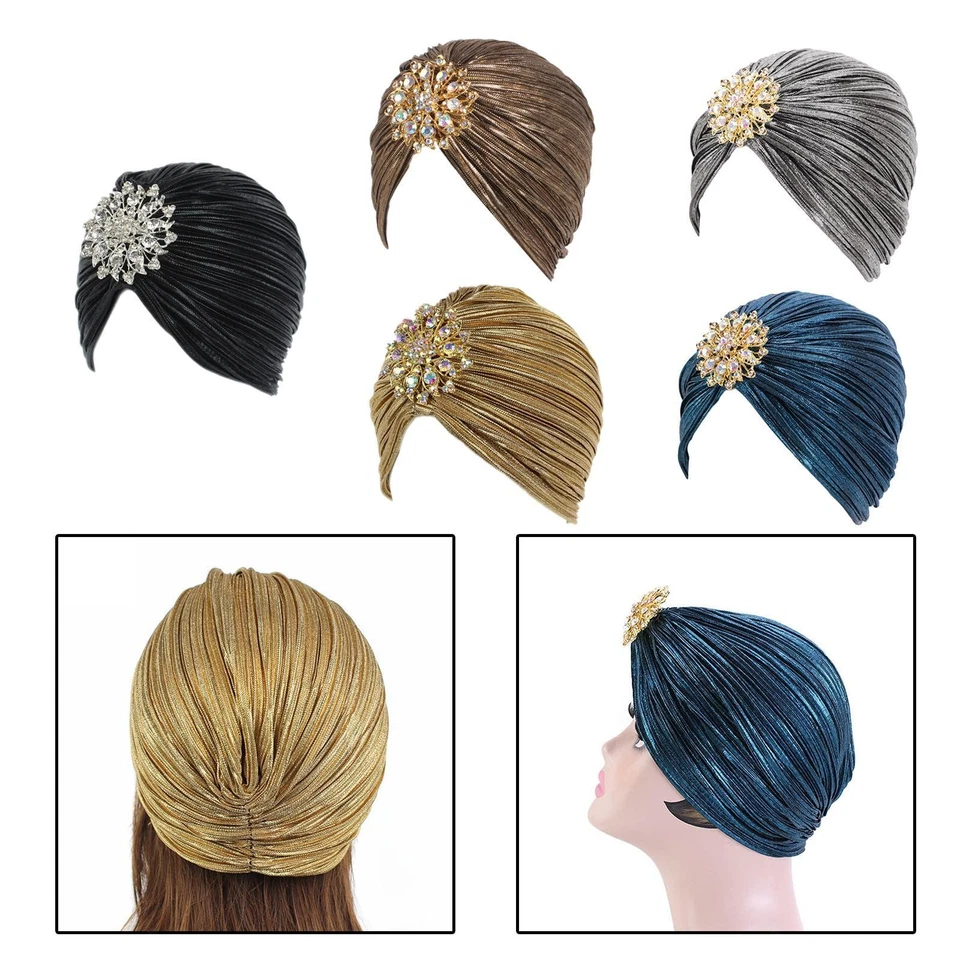Chapeau Turban indien pour femmes, bandeau à la mode, bonnet extensible - Photo 1/1