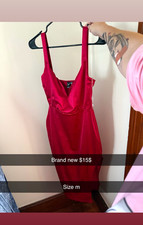Women s Red Satin Full Slip Slip, Size M Regular, Solid Pattern, Satin Fabric