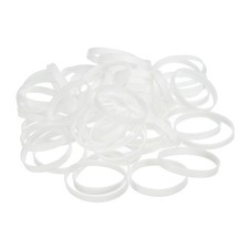 Silicone Rubber Circle Bands 50pcs Non-Slip 2.2" White Plate for Books, Art