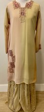 Shalwar Kameez 3-Piece Set Pakistani/Indian Size Medium Heavy Pants Beading