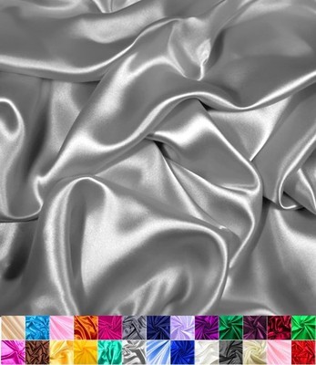 Elegant Silver Satin Fabric - 1 Yard Wide Roll Perfect for Crafts & Upholstery