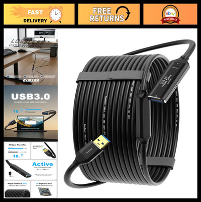30FT USB 3.0 Active Extension Cable with Signal Booster - 5Gbps High Speed Repea