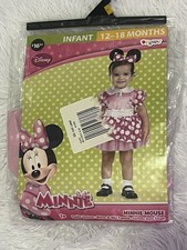 Disney Minnie Mouse Infant Costume 12 18 Months Pink Polka Dot Dress Disguise