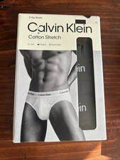 Calvin Klein 3-Pack Hip Briefs Medium Cotton Stretch Black New