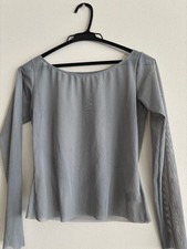 Chacott Tulle Top Ash Gray M Full Sleeve Ballet Dance Costume