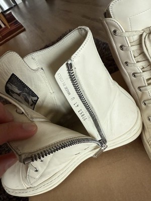 RICK OWENS Mainline Ramones High Milk White Leather sz 41 | eBay