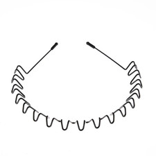 Metal Hair Headband Wave Style Hoop Band Comb Sports Hairband Men