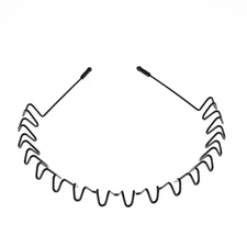 Metal Hair Headband Wave Style Hoop Band Comb Sports Hairband Men