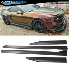 Fits 15-23 Ford Mustang Gt500 Style Matte Black Side Skirts Rocker Panels 4pcs Fits 15-23 Ford Mustang Gt500 Style Matte Black Side Skirts Rocker Panels 4pcs