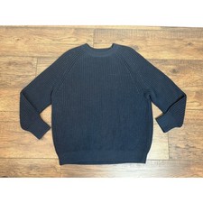Tory Sport Sweater Navy Blue Sz XS Oversized Hand Knit Fisherman Coastal